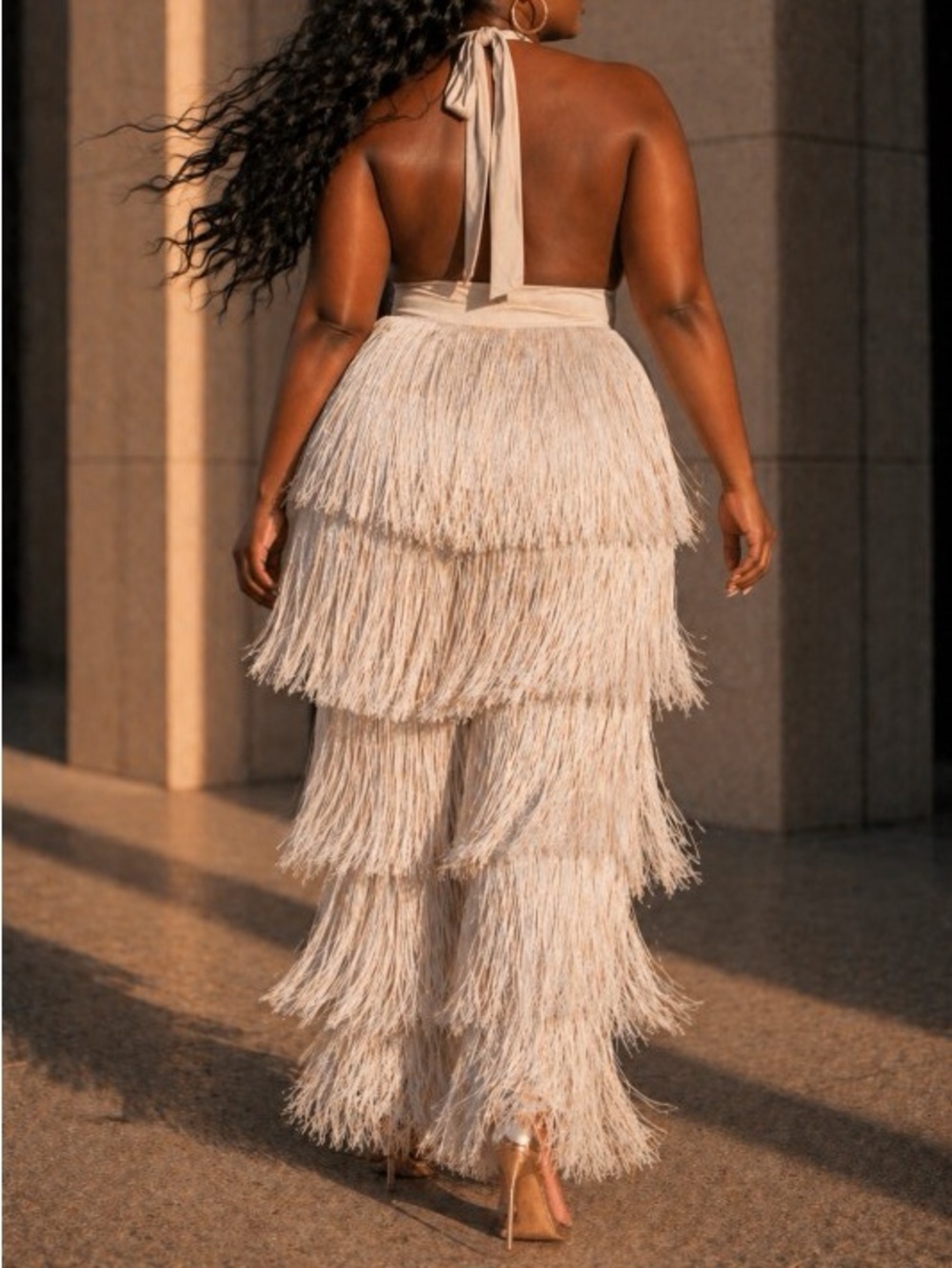Fringe Halter Jumpsuit - Picture 5 of 5
